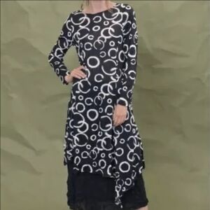 CHALET ET CECI asymmetric crinkle dress layering set L